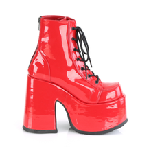 Load image into Gallery viewer, 5" Chunky Heel Platform Lace-Up Ankle Boot with Metal Back Zip Closure
