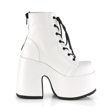 Load image into Gallery viewer, 5" Chunky Heel Platform Lace-Up Ankle Boot with Metal Back Zip Closure
