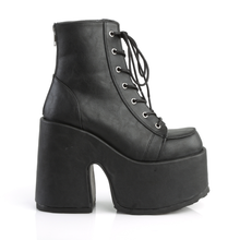 Load image into Gallery viewer, 5" Chunky Heel Platform Lace-Up Ankle Boot with Metal Back Zip Closure
