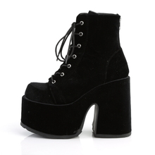 Load image into Gallery viewer, 5" Chunky Heel Platform Lace-Up Ankle Boot with Metal Back Zip Closure
