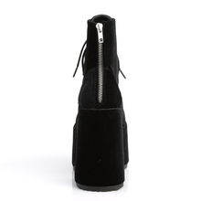 Load image into Gallery viewer, 5" Chunky Heel Platform Lace-Up Ankle Boot with Metal Back Zip Closure
