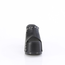 Load image into Gallery viewer, 5" Chunky Heel 3" Platform Slide Sandals with Silver Chrome Plated Round Studs
