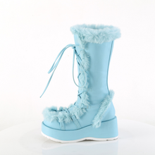Load image into Gallery viewer, Platform Lace-Up Mid-Calf Boots with Faux Fur Trim and Full Inner Side Zip
