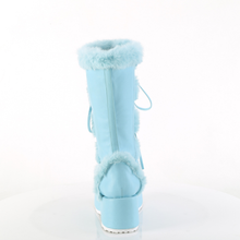 Load image into Gallery viewer, Platform Lace-Up Mid-Calf Boots with Faux Fur Trim and Full Inner Side Zip
