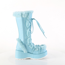 Load image into Gallery viewer, Platform Lace-Up Mid-Calf Boots with Faux Fur Trim and Full Inner Side Zip
