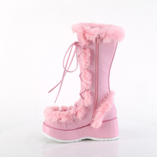 Load image into Gallery viewer, Platform Lace-Up Mid-Calf Boots with Faux Fur Trim and Full Inner Side Zip
