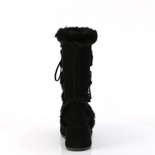Load image into Gallery viewer, Platform Lace-Up Mid-Calf Boots with Faux Fur Trim and Full Inner Side Zip
