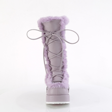 Load image into Gallery viewer, Platform Lace-Up Mid-Calf Boots with Faux Fur Trim and Full Inner Side Zip
