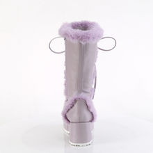 Load image into Gallery viewer, Platform Lace-Up Mid-Calf Boots with Faux Fur Trim and Full Inner Side Zip
