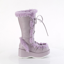 Load image into Gallery viewer, Platform Lace-Up Mid-Calf Boots with Faux Fur Trim and Full Inner Side Zip
