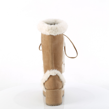Load image into Gallery viewer, Platform Lace-Up Mid-Calf Boots with Faux Fur Trim and Full Inner Side Zip
