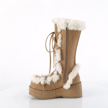 Load image into Gallery viewer, Platform Lace-Up Mid-Calf Boots with Faux Fur Trim and Full Inner Side Zip
