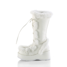 Load image into Gallery viewer, Platform Lace-Up Mid-Calf Boots with Faux Fur Trim and Full Inner Side Zip
