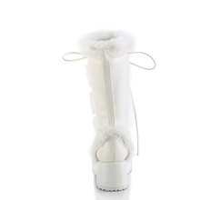 Load image into Gallery viewer, Platform Lace-Up Mid-Calf Boots with Faux Fur Trim and Full Inner Side Zip
