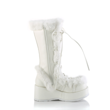 Load image into Gallery viewer, Platform Lace-Up Mid-Calf Boots with Faux Fur Trim and Full Inner Side Zip
