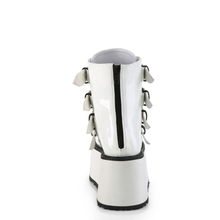 Load image into Gallery viewer, Platform Ankle Boots with Quadruple Buckle Straps, Metal Plate Details, and Back Metal Zip Closure
