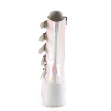 Load image into Gallery viewer, Platform Lace-Up Front Mid-Calf Boots with 6 Cone-Studded Buckle Straps and Inner Side Metal Zip
