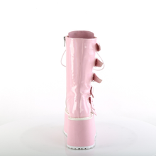 Load image into Gallery viewer, Platform Lace-Up Front Mid-Calf Boots with 6 Cone-Studded Buckle Straps and Inner Side Metal Zip

