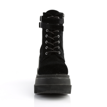 Load image into Gallery viewer, Platform Lace-Up Front Ankle Boots with Double Buckled Ankle Straps and Inner Side Zip
