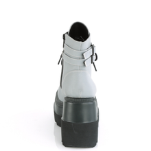 Load image into Gallery viewer, Platform Lace-Up Front Ankle Boots with Double Buckled Ankle Straps and Inner Side Zip
