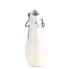 Load image into Gallery viewer, Platform Lace-Up Front Ankle Boots with Double Buckled Ankle Straps and Inner Side Zip
