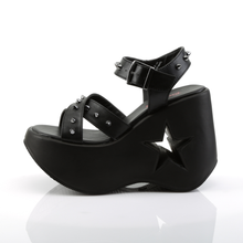 Load image into Gallery viewer, Star Cutout Platform Wedge Criss Cross Ankle Strap Sandals with Cone Spike Detail
