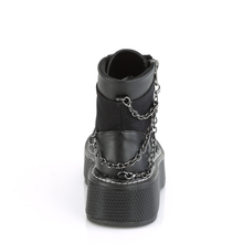 Load image into Gallery viewer, Platform Lace-Up Front Booties with Padded Ankle Collar, Clip-On Back Chain Detail, and Outer Metal Zip Closure
