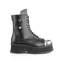 Load image into Gallery viewer, Ankle Boots with Silver Chrome Metal Toe Cap and Back Zip Closure
