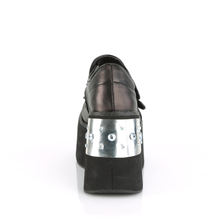 Load image into Gallery viewer, 4 1/2" Front &amp; Back Metal Plated Platform Mary Jane Shoes with Hook N' Loop Straps
