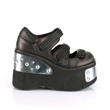 Load image into Gallery viewer, 4 1/2" Front &amp; Back Metal Plated Platform Mary Jane Shoes with Hook N' Loop Straps
