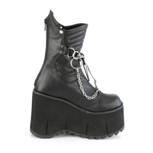 Load image into Gallery viewer, 4 1/2" Platform Calf-High Boots with Screw Studs, Quilted Detail, Hanging Chains, and Back Metal Zip
