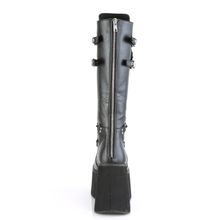 Load image into Gallery viewer, 4 1/2" Platform D-Ring Lace-Up Knee-High Boots with Adjustable Shield and Oversized O-Ring Detail
