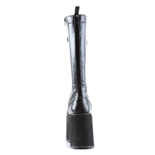 Load image into Gallery viewer, 5 3/4" Platform Goth Punk Cyber Lace-Up Knee-High Boots with Full Inner Side Zip Closure
