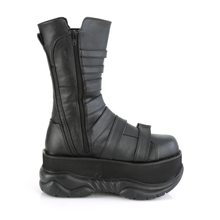 Load image into Gallery viewer, 3" Platform Mid-Calf Boots with Multi Straps, Quick Release Buckles, and Inner Side Zip Closure
