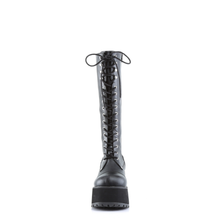 Load image into Gallery viewer, 4" Platform Goth Punk Knee Boots with Full Inner Side Zip Closure
