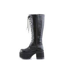 Load image into Gallery viewer, 4" Platform Goth Punk Knee Boots with Full Inner Side Zip Closure
