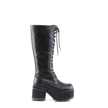 Load image into Gallery viewer, 4" Platform Goth Punk Knee Boots with Full Inner Side Zip Closure
