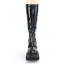 Load image into Gallery viewer, 4.5" (114mm) Wedge Platform Stretch Knee High Boots with Full Length Back Metal Zip Closure
