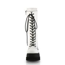 Load image into Gallery viewer, 4.5" (114mm) Wedge Platform Lace-Up Front Mid-Calf Boots with Inner Side Zip Closure
