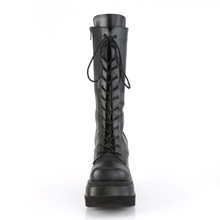 Load image into Gallery viewer, 4.5" (114mm) Wedge Platform Lace-Up Front Mid-Calf Boots with Inner Side Zip Closure
