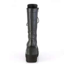 Load image into Gallery viewer, 4.5" (114mm) Wedge Platform Lace-Up Front Mid-Calf Boots with Inner Side Zip Closure
