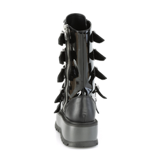 Load image into Gallery viewer, 2" (51mm) Platform Lace-Up Front Mid-Calf Boots with 5 Buckle Straps &amp; Triangle Ring Hardware
