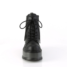 Load image into Gallery viewer, 2" (51mm) Platform Lace-Up Front Ankle Boots with Inner Side Metal Zip Closure
