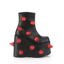 Load image into Gallery viewer, 7" (178mm) Platform Ankle Boots with Scattered Puffed Horn Details &amp; Inner Side Metal Zip Closure
