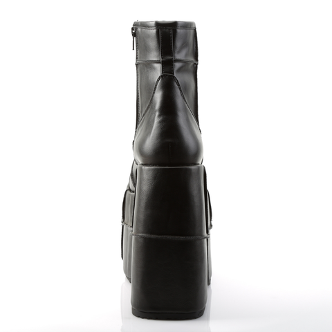 7" (17.8cm) Platform Ankle Boots with Patching Details & Side Zip Closure