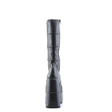 Load image into Gallery viewer, 7" (17.8cm) Platform Goth Cyber Gogo Punk Patched Knee High Boots with Inner Side Zip Closure
