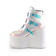 Load image into Gallery viewer, 5 1/2" (140mm) Wedge Platform Ankle Boots with Triple Buckle Straps &amp; Back Metal Zip Closure
