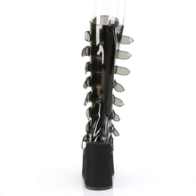 Load image into Gallery viewer, Platform Knee High Boots with 8 Buckle Straps &amp; Metal Plate Details
