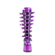 Load image into Gallery viewer, Knee High Boots with 8 Buckle Straps and Metal Plate Details
