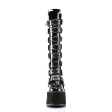 Load image into Gallery viewer, Knee High Boots with 8 Buckle Straps and Metal Plate Details
